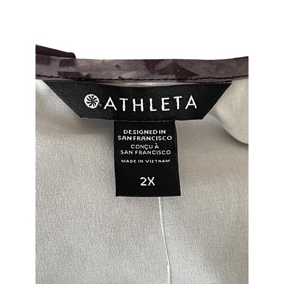 Athleta Zephyr Refined Tank 2X Womens Black Lumen Floral Lightweight Stretch UPF - Picture 5 of 12